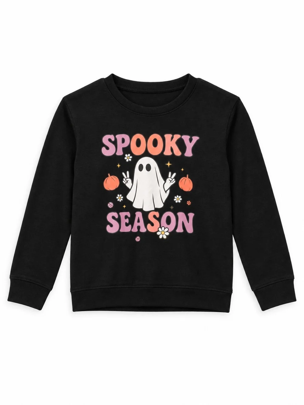 Kids Black 'Spooky Season' Ghost Pullover Sweatshirt